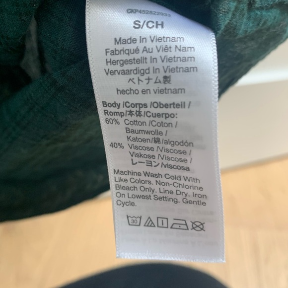 Plaid Square-Neck Peasant Top - Picture 5 of 5